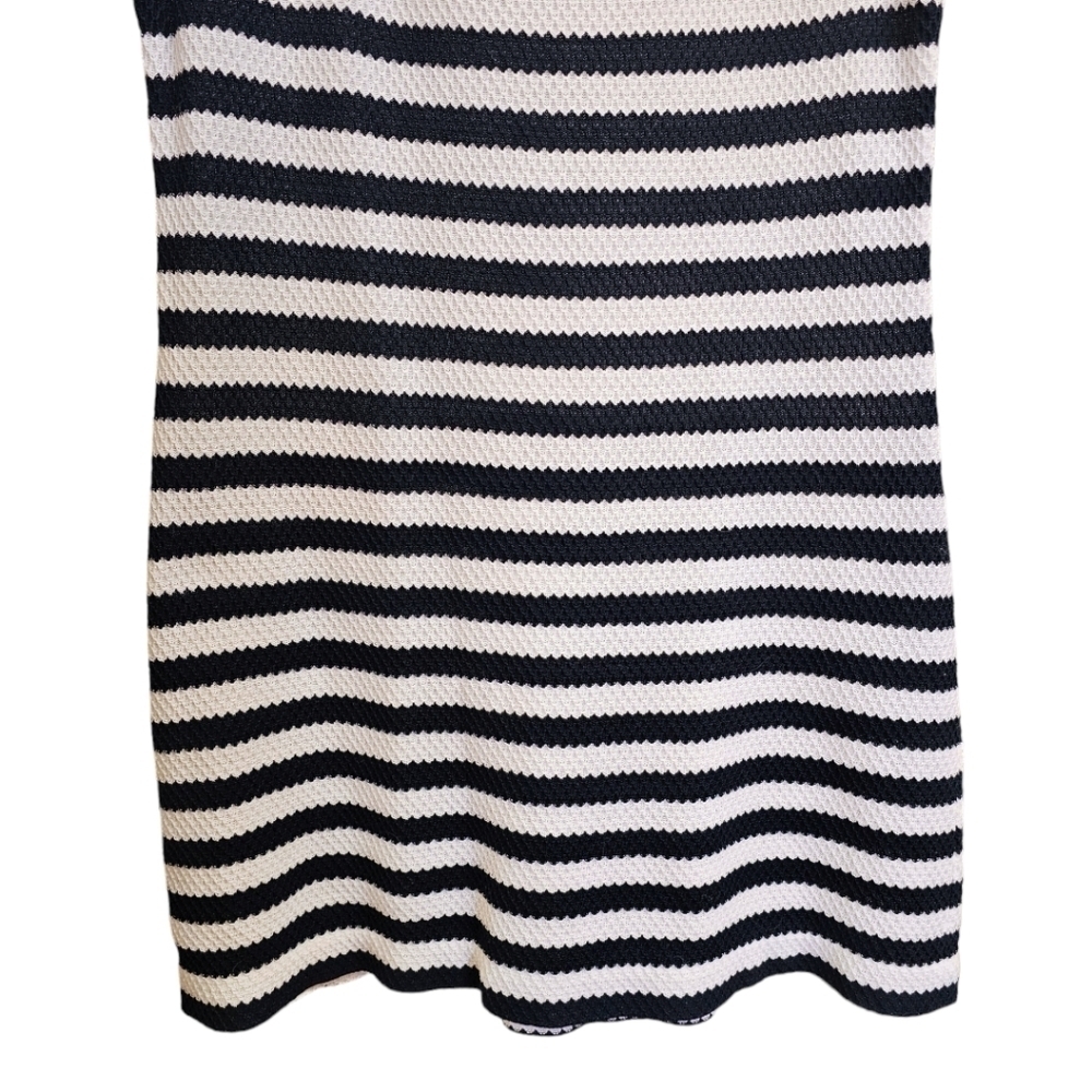 Diane Von Furstenberg Suji Honeycomb Knit Square Neck Striped Dress Size 14 - Picture 9 of 16